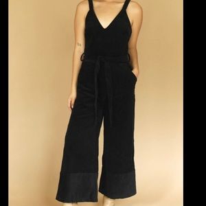 *TAN* corduroy jumpsuit w tie waist